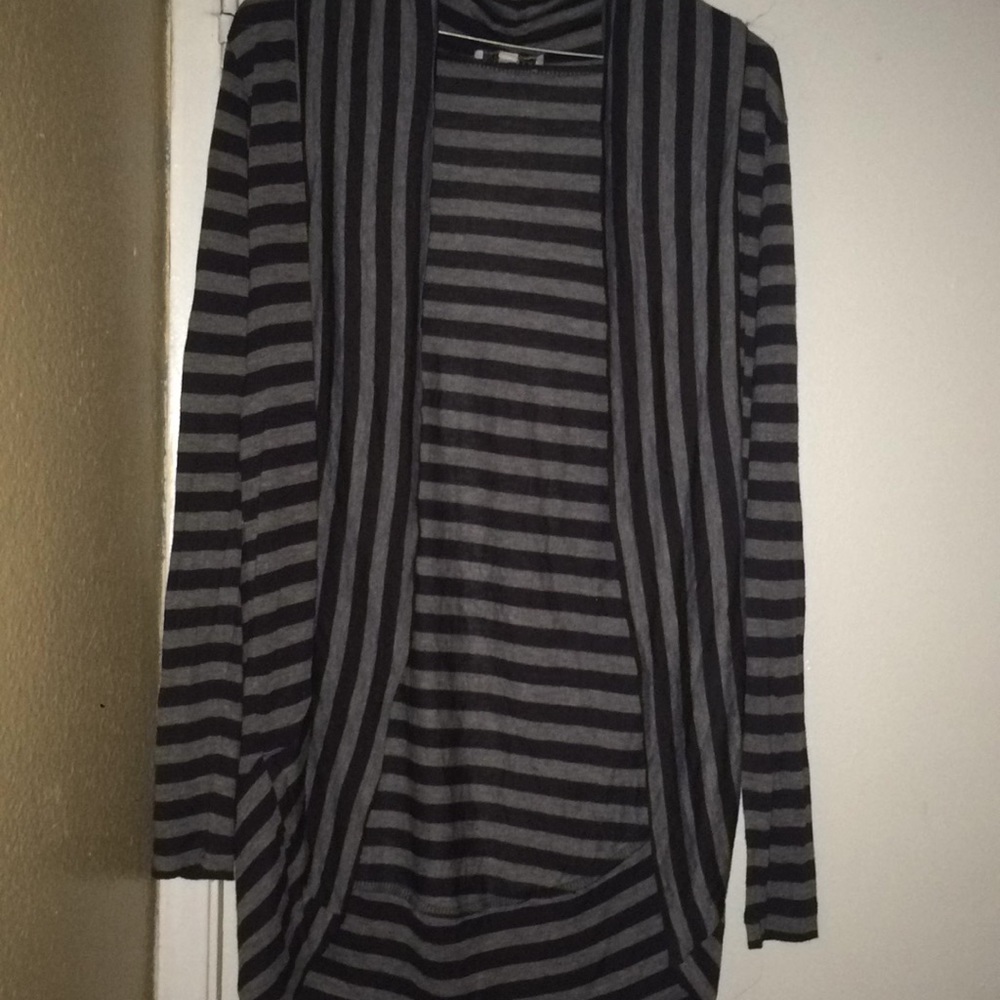 Dark blue with gray long cardigan